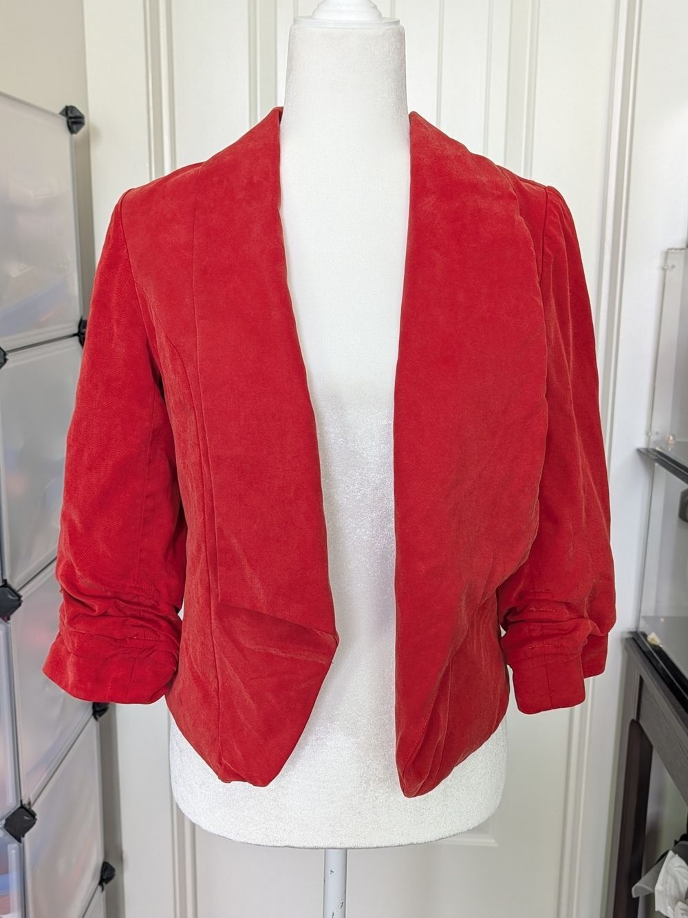 Anthropologie Cartonnier Womens Burnt Orange Open Front Blazer Jacket Size 6 - Picture 5 of 10